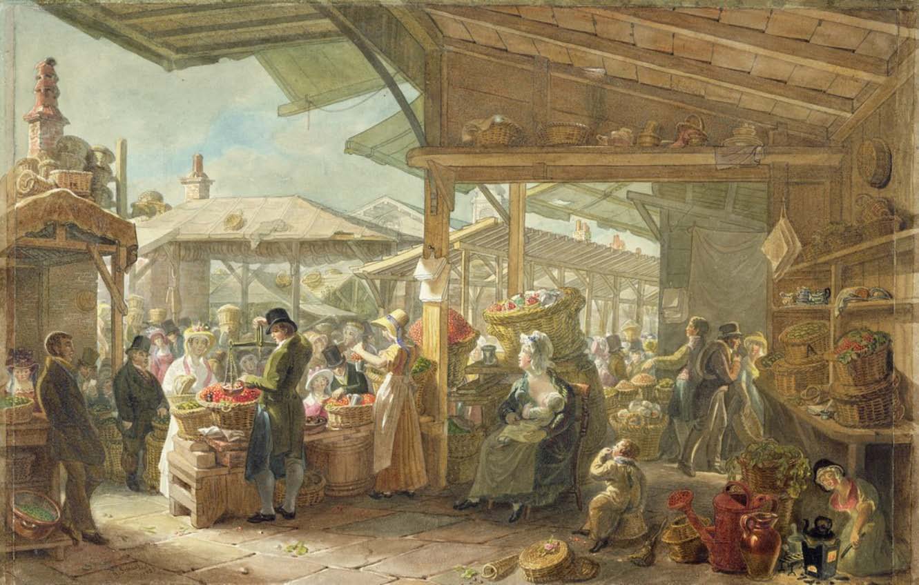 GJ SCHARF - Mercado del viejo Covent Garden - 1825